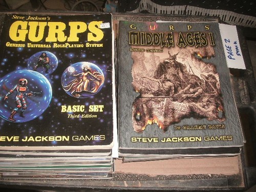 Large lot gurps rpg books - large,